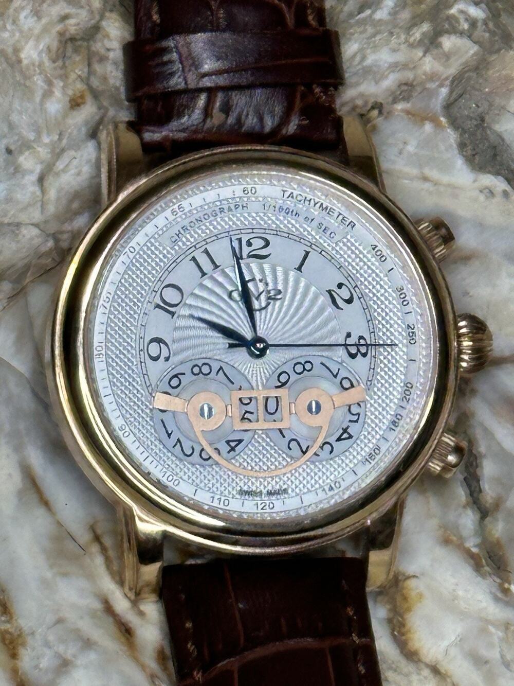 GV2 Gevril Montreux 8103 Swiss Chronograph Rose Gold Ltd Ed #058/500 Men Watch